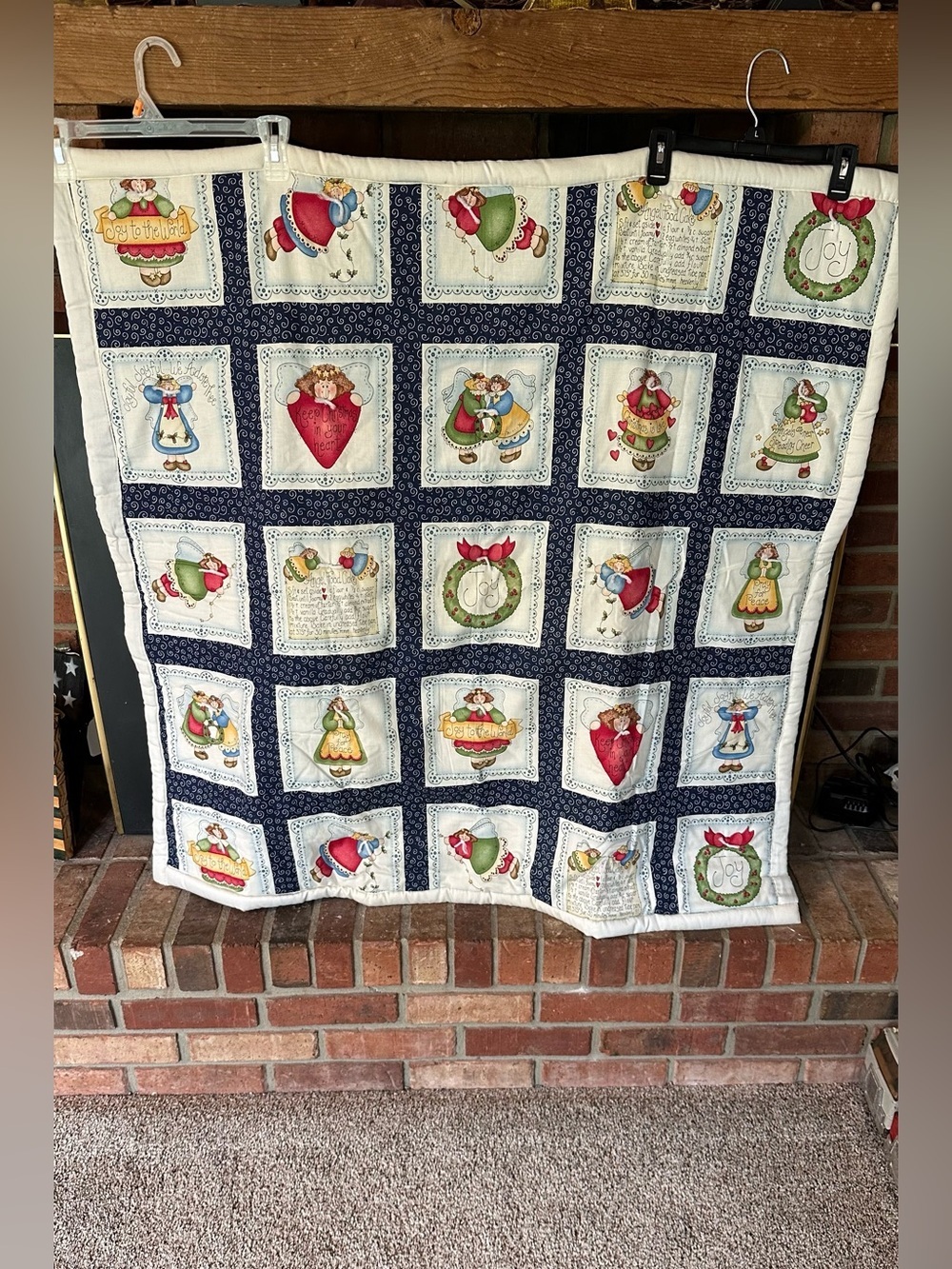 Vintage Christmas Angel Lap/Wall Quilt Fabric Panel Design Dianna Marcum Winter‎